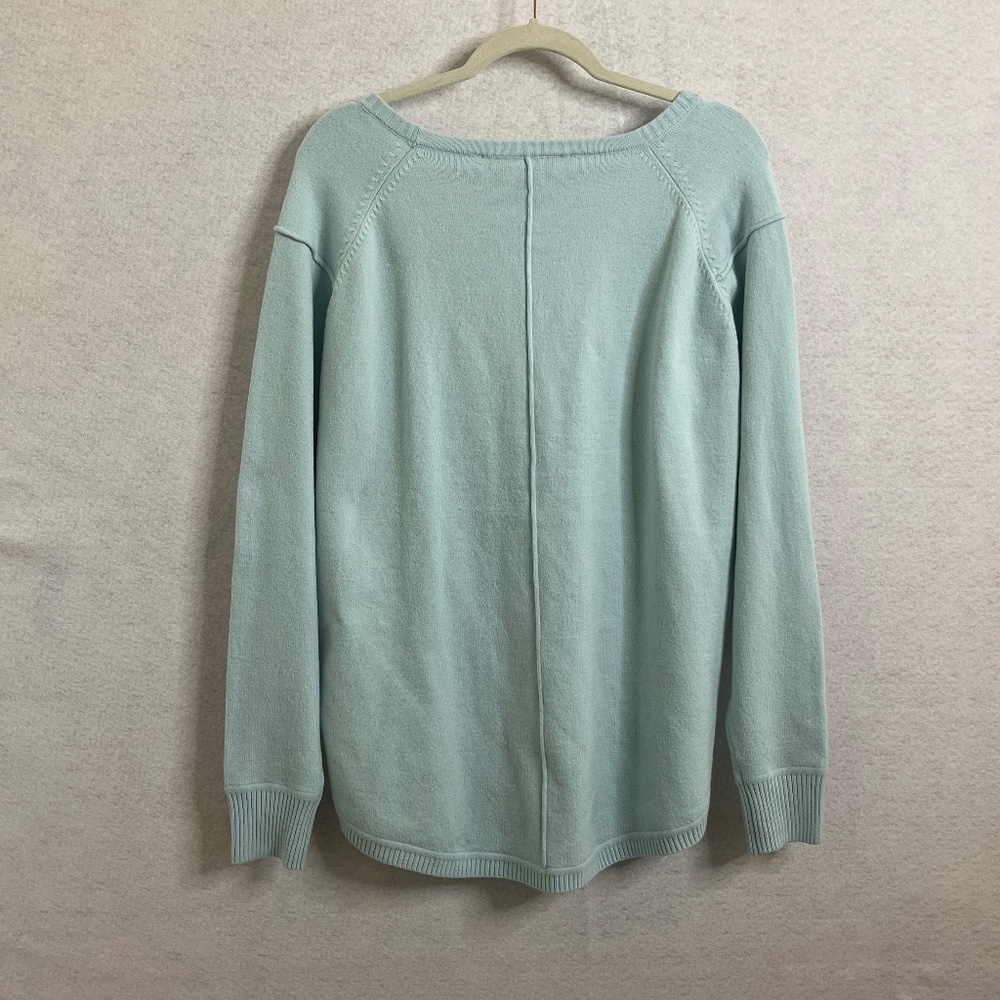 French Connection Mint Green Knit Sweater Size L Raglan Sleeve Minimalist - Picture 2 of 8